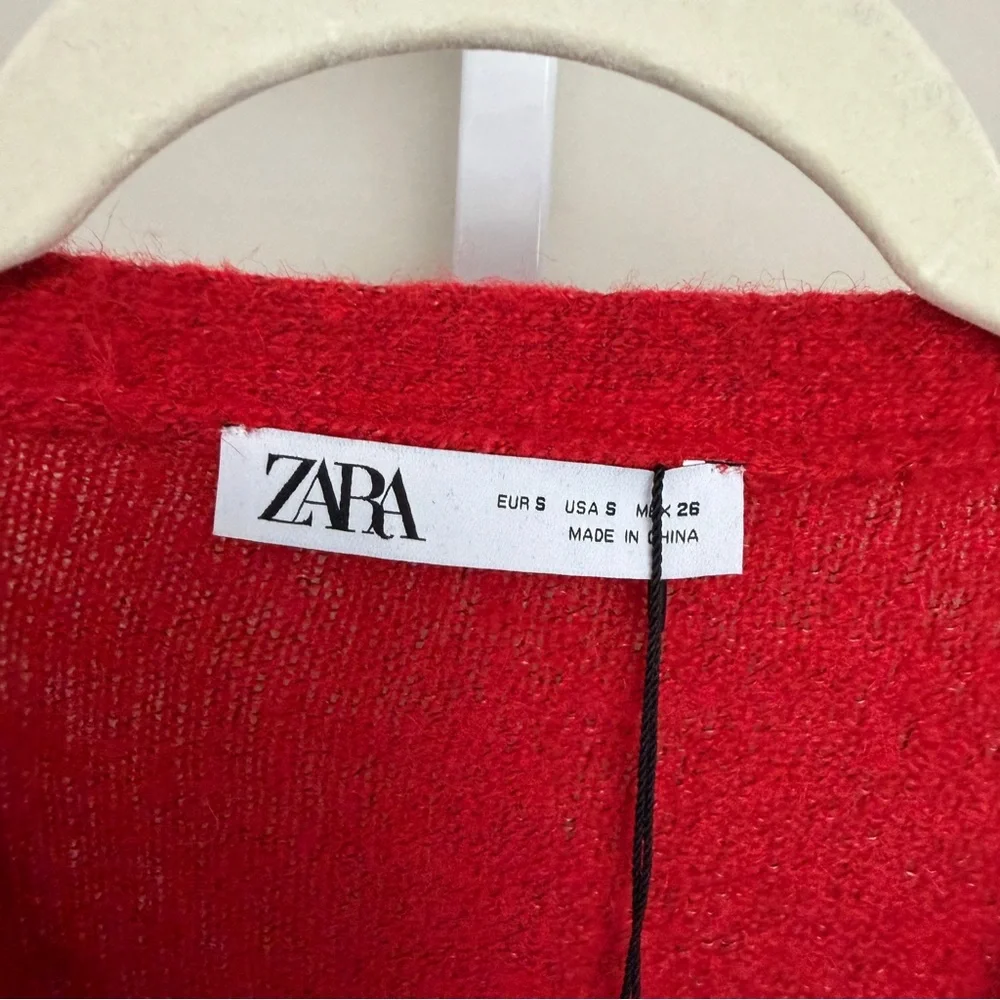 Zara women’s  Red Sweater cardigan size S new with tags - Picture 5 of 5